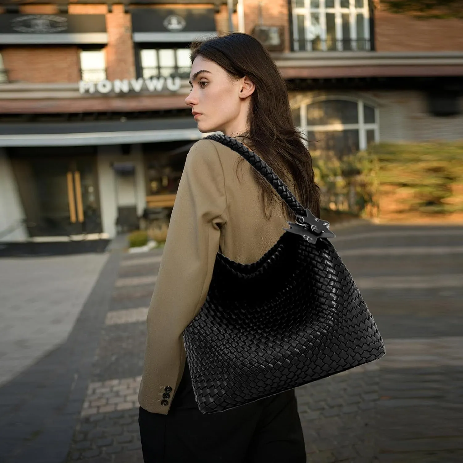 Woven Tote Bag for Women, Shoulder Handbags, Beach Hobo, Handwoven Satchel Underarm Bag, Top-Handle Bag With Purses