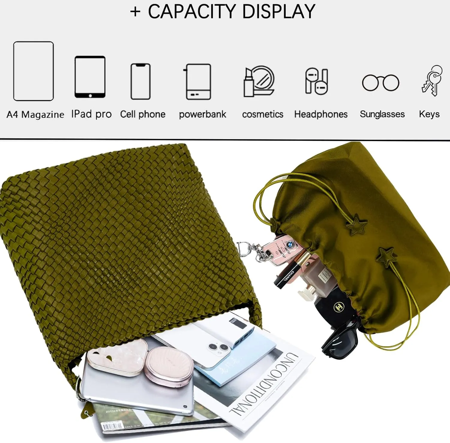 Woven Tote Bag for Women, Shoulder Handbags, Beach Hobo, Handwoven Satchel Underarm Bag, Top-Handle Bag With Purses