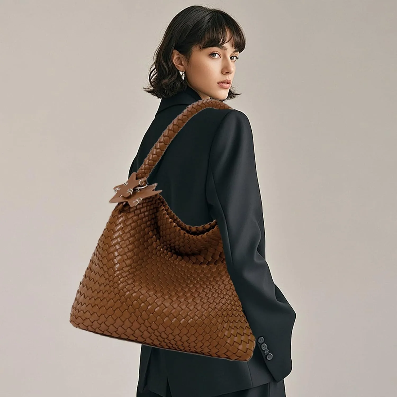 Woven Tote Bag for Women, Shoulder Handbags, Beach Hobo, Handwoven Satchel Underarm Bag, Top-Handle Bag With Purses