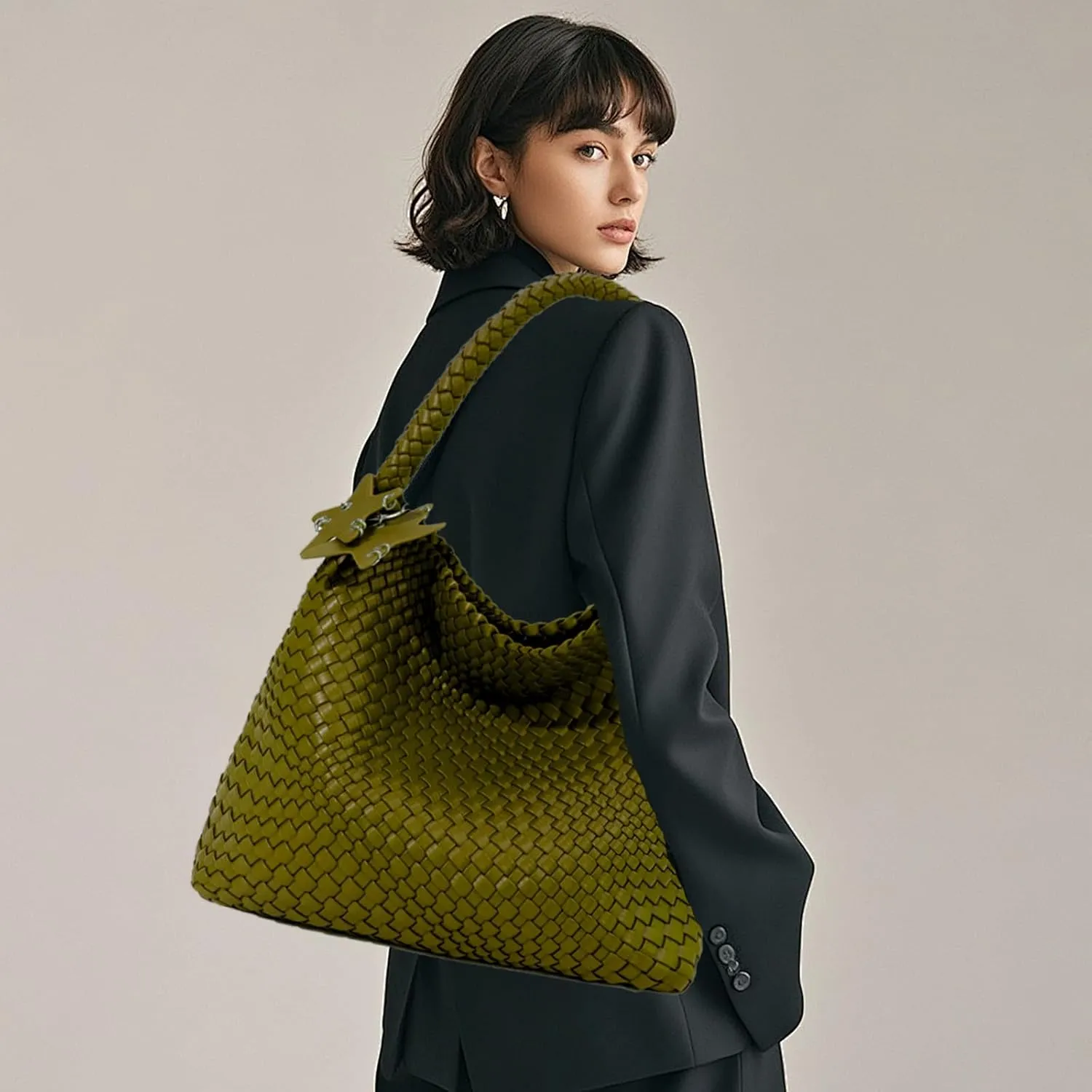 Woven Tote Bag for Women, Shoulder Handbags, Beach Hobo, Handwoven Satchel Underarm Bag, Top-Handle Bag With Purses