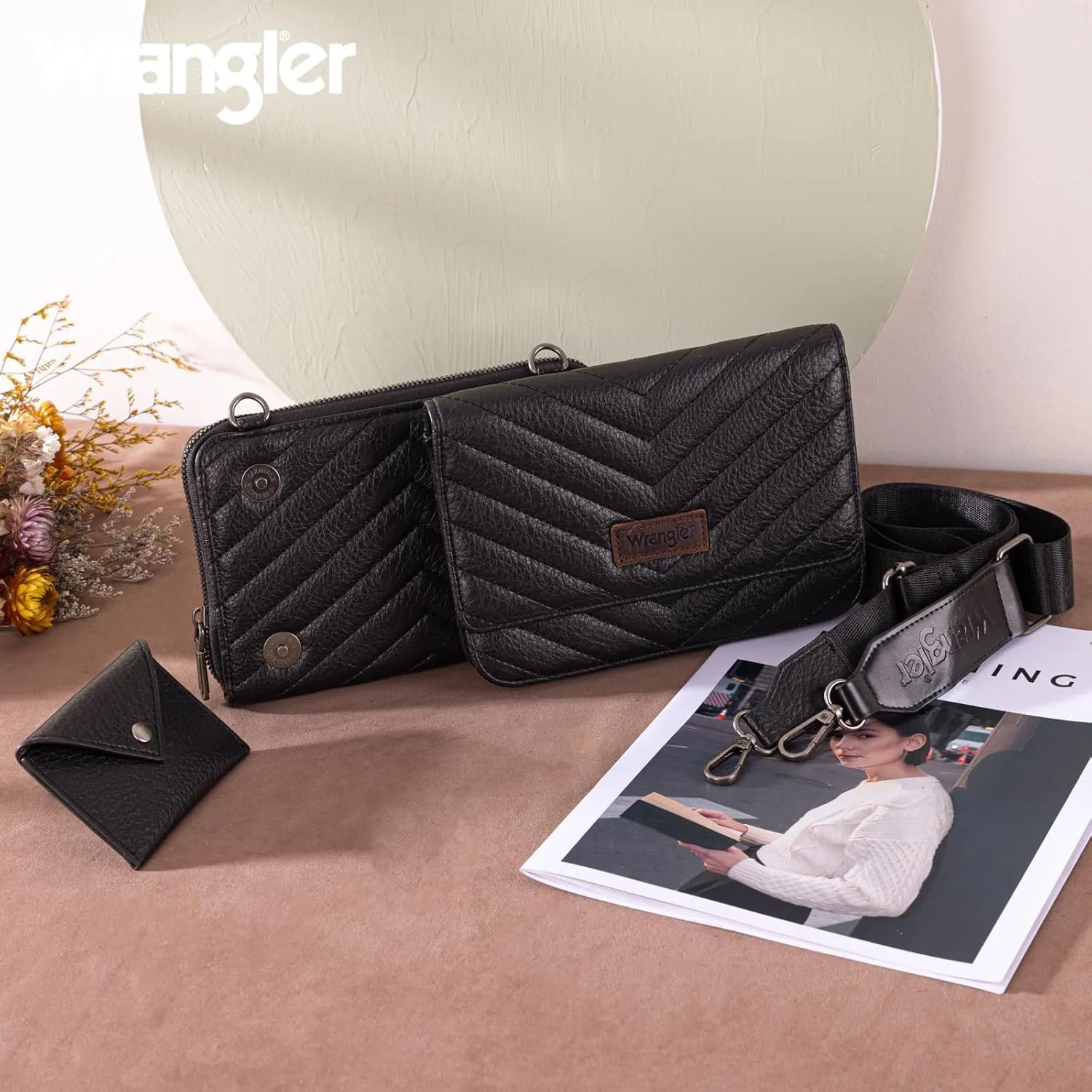 Wrangler Crossbody Wallet Purses for Women Rfid Blocking Wallet Purses with Crossbody Strap