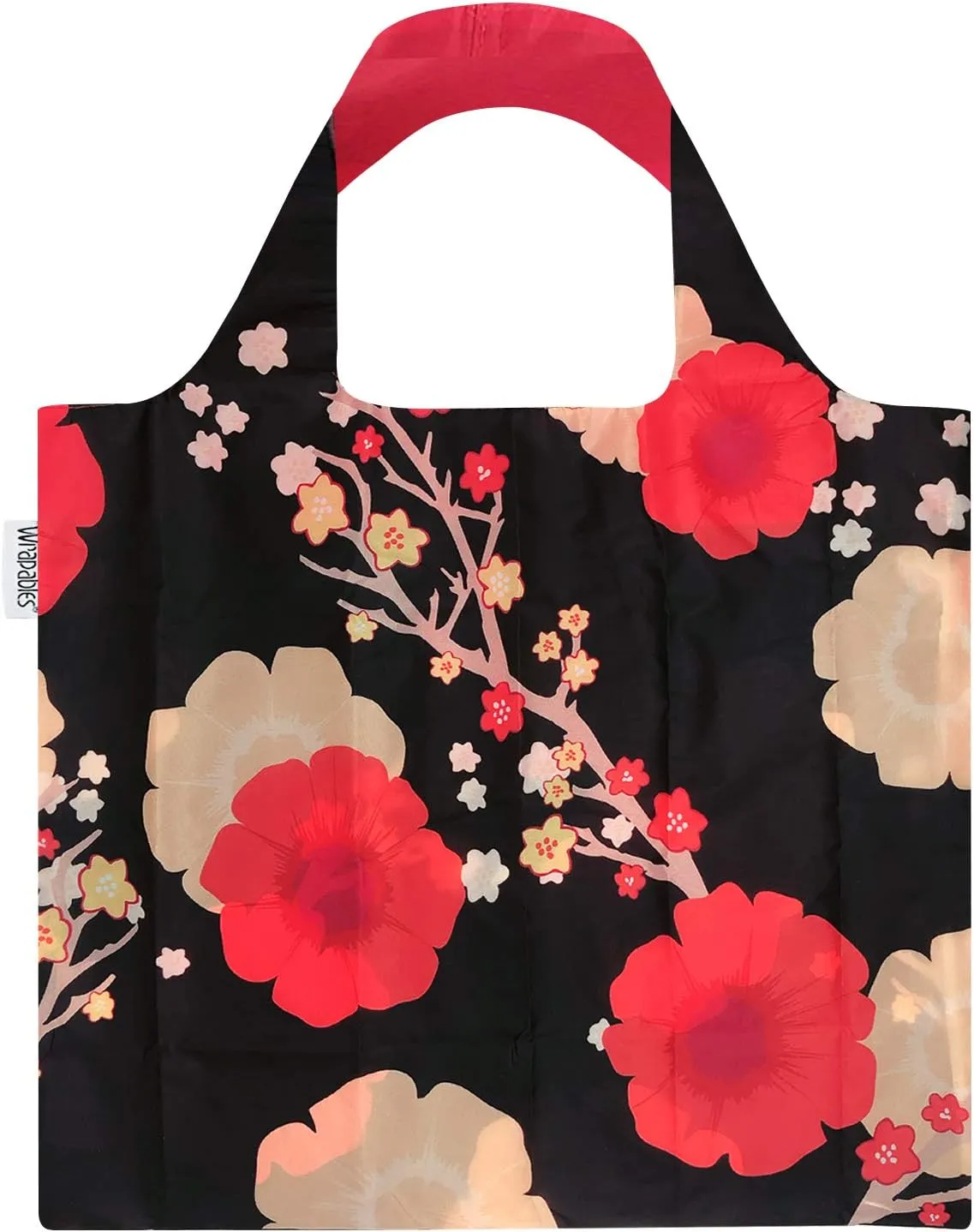 Wrapables Large Reusable Shopping Tote Bag with Outer Pouch