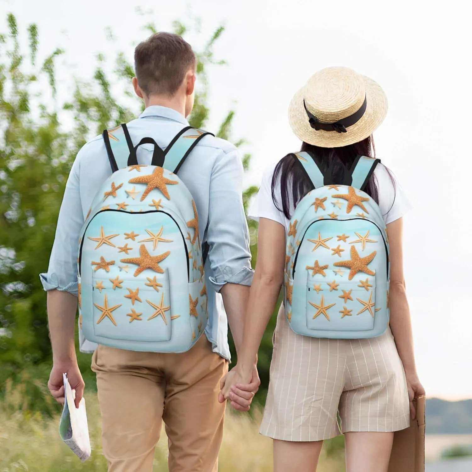 WURTON 3d Beautiful Maritime Summer Print Backpack Casual Bookbag Men Women Laptop Lightweight Cute Travel Rucksack Bestow