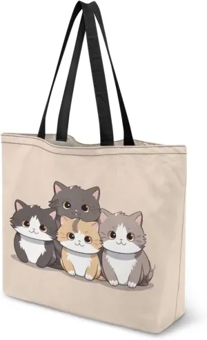Xpyiqun Canvas Tote Bag for Women Reusable Shopping Bags Large Heavy Duty Kitchen Grocery Bag