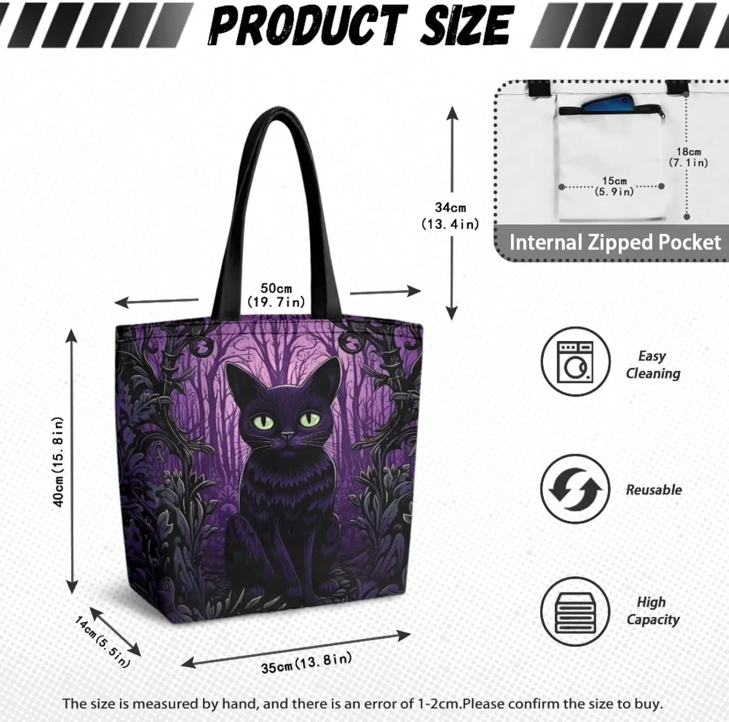 Xpyiqun Canvas Tote Bag for Women Reusable Shopping Bags Large Heavy Duty Kitchen Grocery Bag