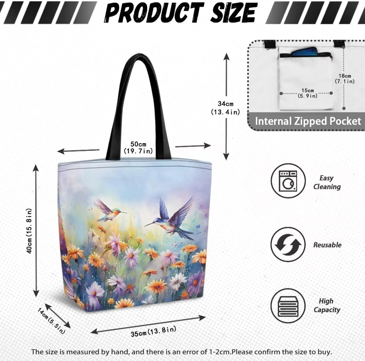 Xpyiqun Canvas Tote Bag Reusabl Grocery Bags Aesthetic Totes Shopping Bag Travel Beach Bags