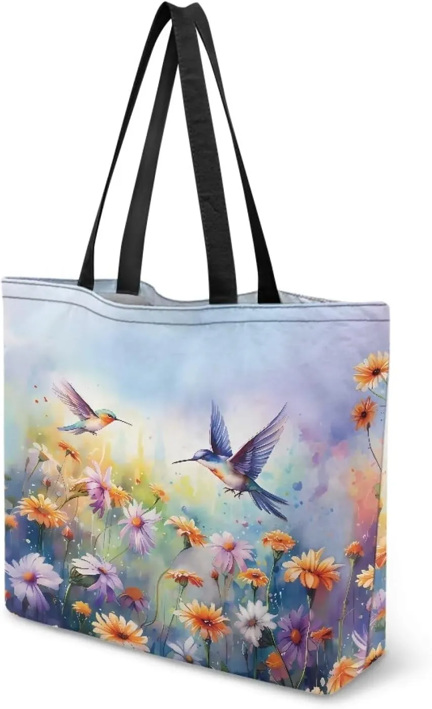Xpyiqun Canvas Tote Bag Reusabl Grocery Bags Aesthetic Totes Shopping Bag Travel Beach Bags