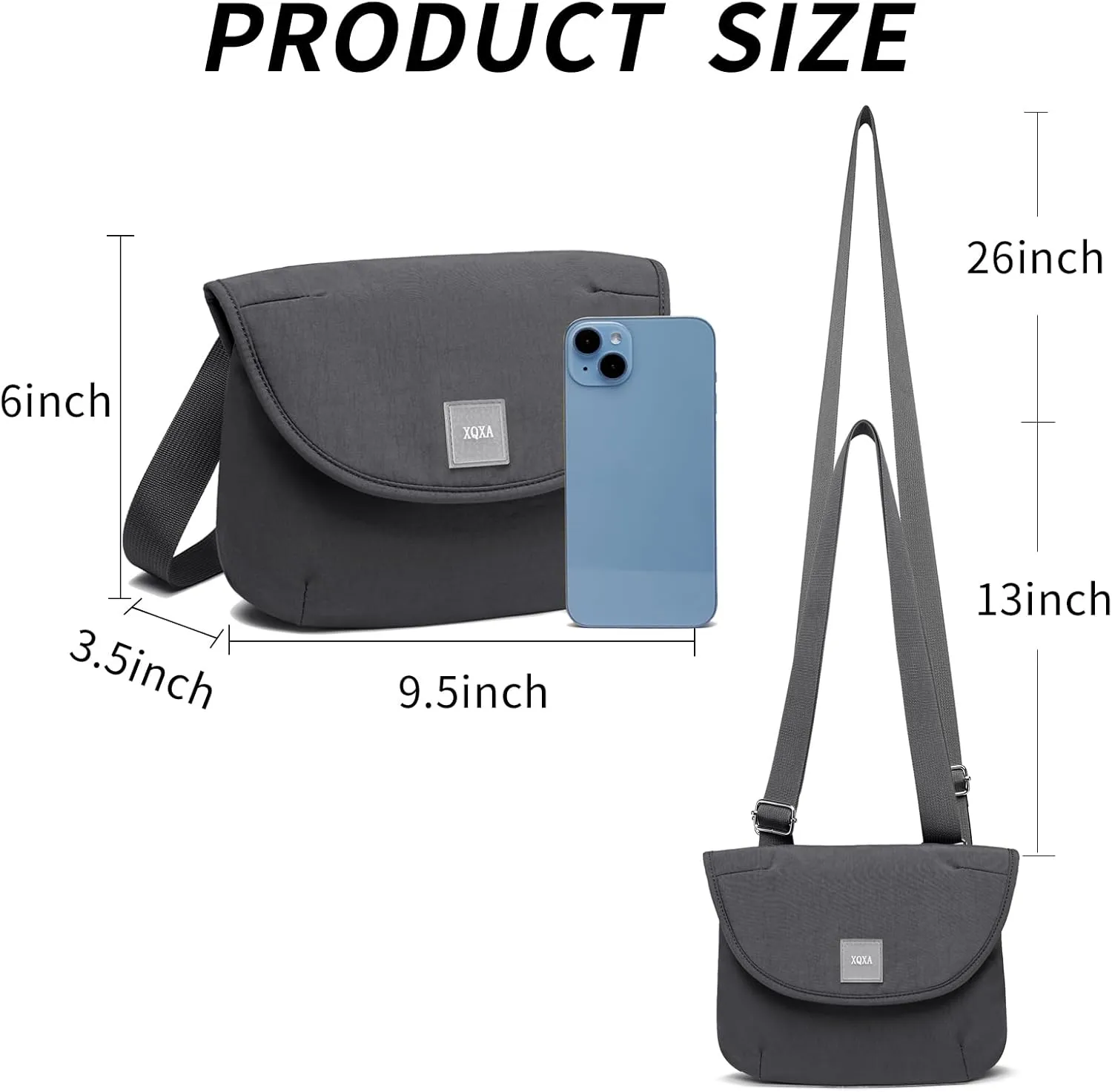 XQXA Crossbody Bags for Women Trendy Small Tote Bag with Adjustable Strap Sling Crossbody Shoulder Bag for Travel/Work