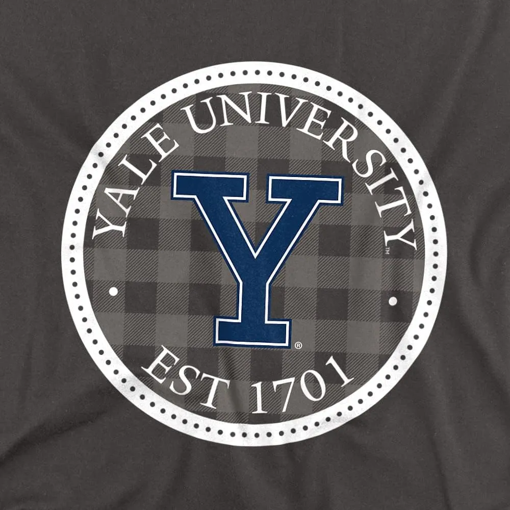 Yale University Official Plaid Badge Unisex Adult T Shirt