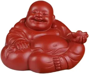 Yixing Purple Clay Tea Pet Sculpture Ornament, Yuanbao Buddha, Maitreya Buddha, Big Belly Buddha, Smiling Mouth Always Open, Zhu Ni teaworldsupply bxteashop