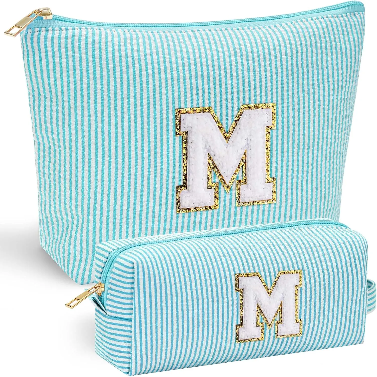 YOOLIFE Cute Travel Makeup Bag - Sweet 16 Gifts Sister Girlfriend Gifts Monogram Makeup Bag Make Up Bag Large Cosmetic Bags for Women Makeup Bag Friend Birthday Gifts Teen Girl Gifts Trendy Stuff M