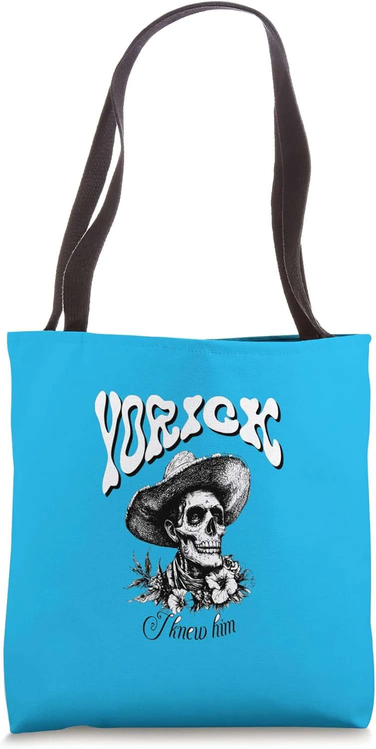 Yorick Skull Hamlet Quotation Graveyard Scene Shakespeare Tote Bag