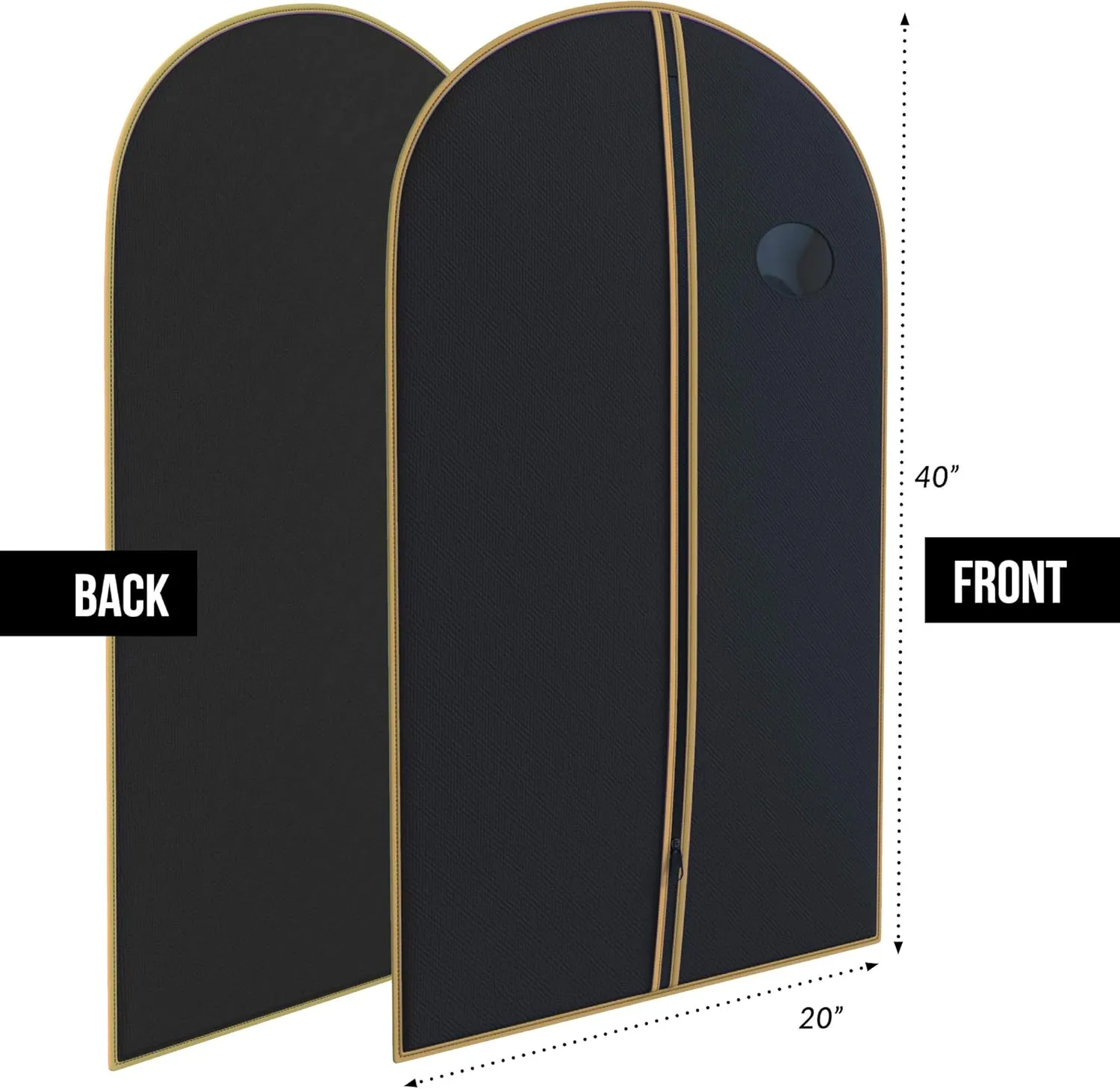 Your Bags Black With Gold Trim Suit Garment Travel Bags 3 Pack - 40" X 24"