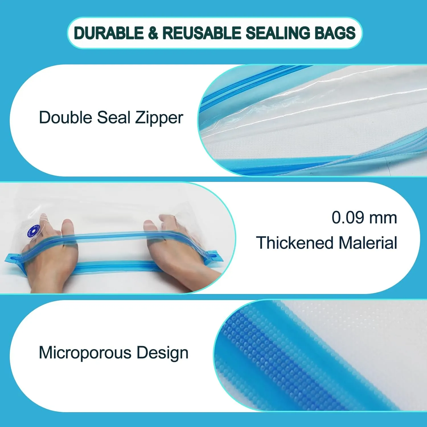 YOUSU Filament Storage Bags Vacuum Kit, Cleaning Drying Sealed 16 Bags with Two Sizes for 3D Printer Filament with Automatic Pumps/Desiccants/Humidity Indicator Cards/Clips