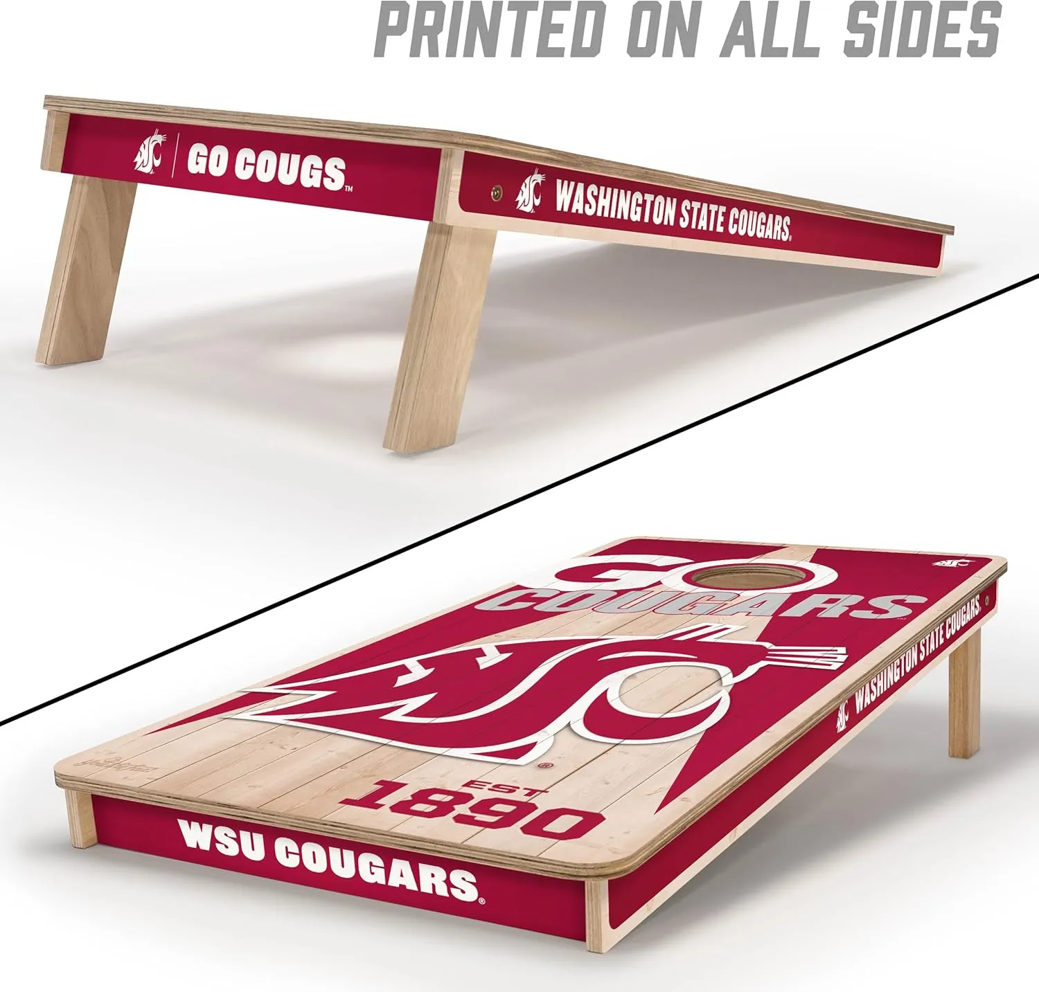 YouTheFan NCAA 2’ x 4’ Professional Wood Cornhole Game