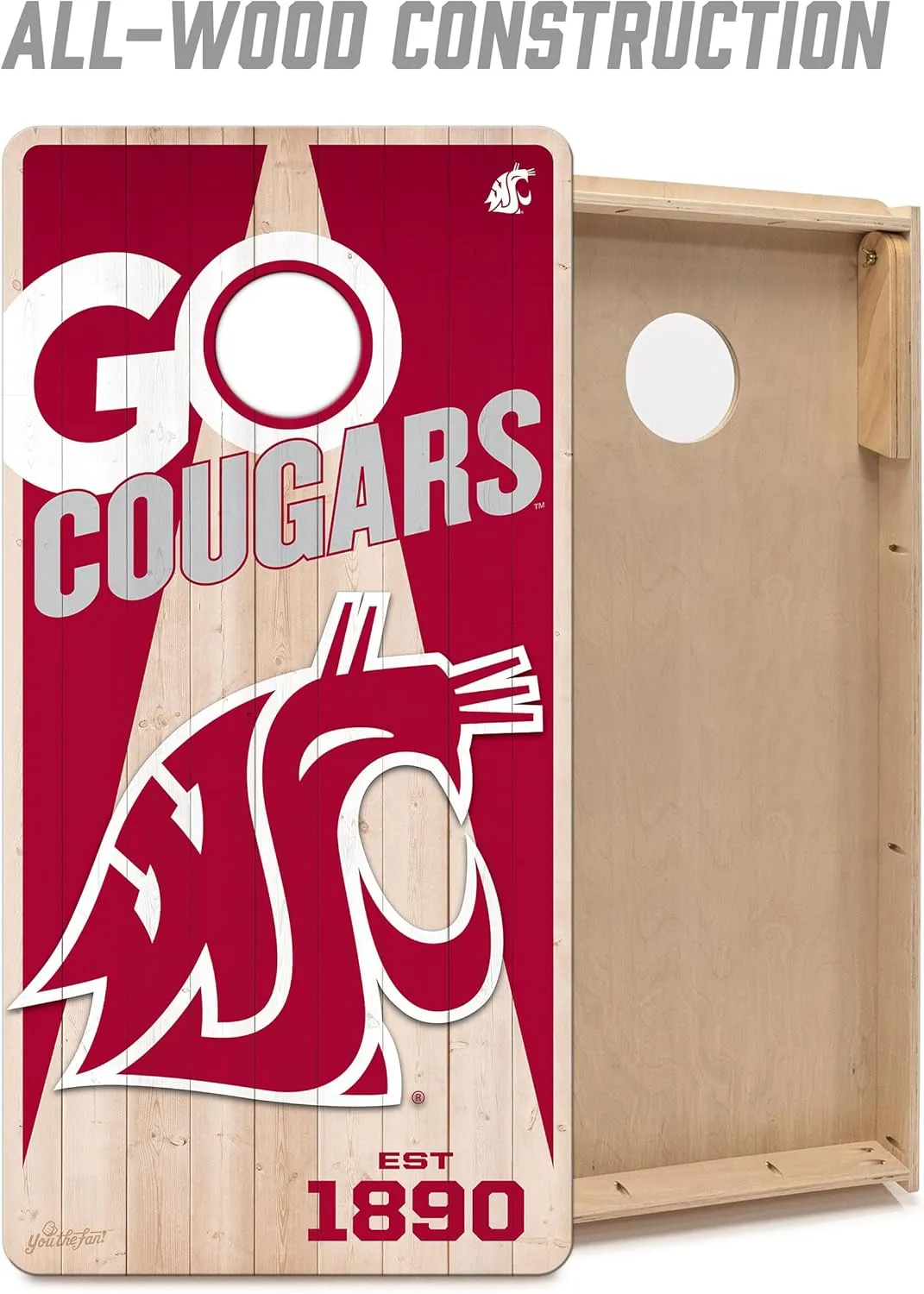 YouTheFan NCAA 2’ x 4’ Professional Wood Cornhole Game