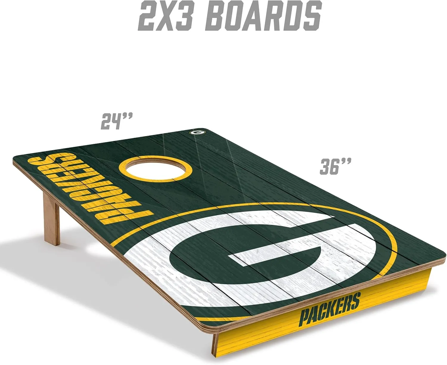 YouTheFan NFL 2’ x 3’ Wood Cornhole Game with Logo Bags