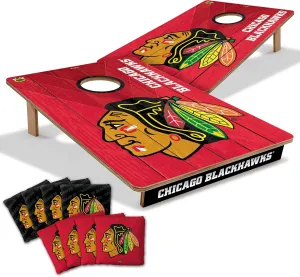 YouTheFan NHL 2’ x 3’ Wood Cornhole Game with Logo Bags