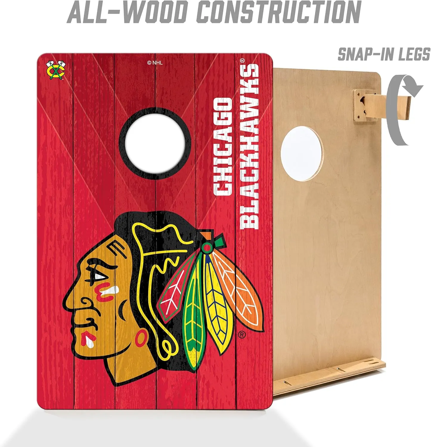 YouTheFan NHL 2’ x 3’ Wood Cornhole Game with Logo Bags