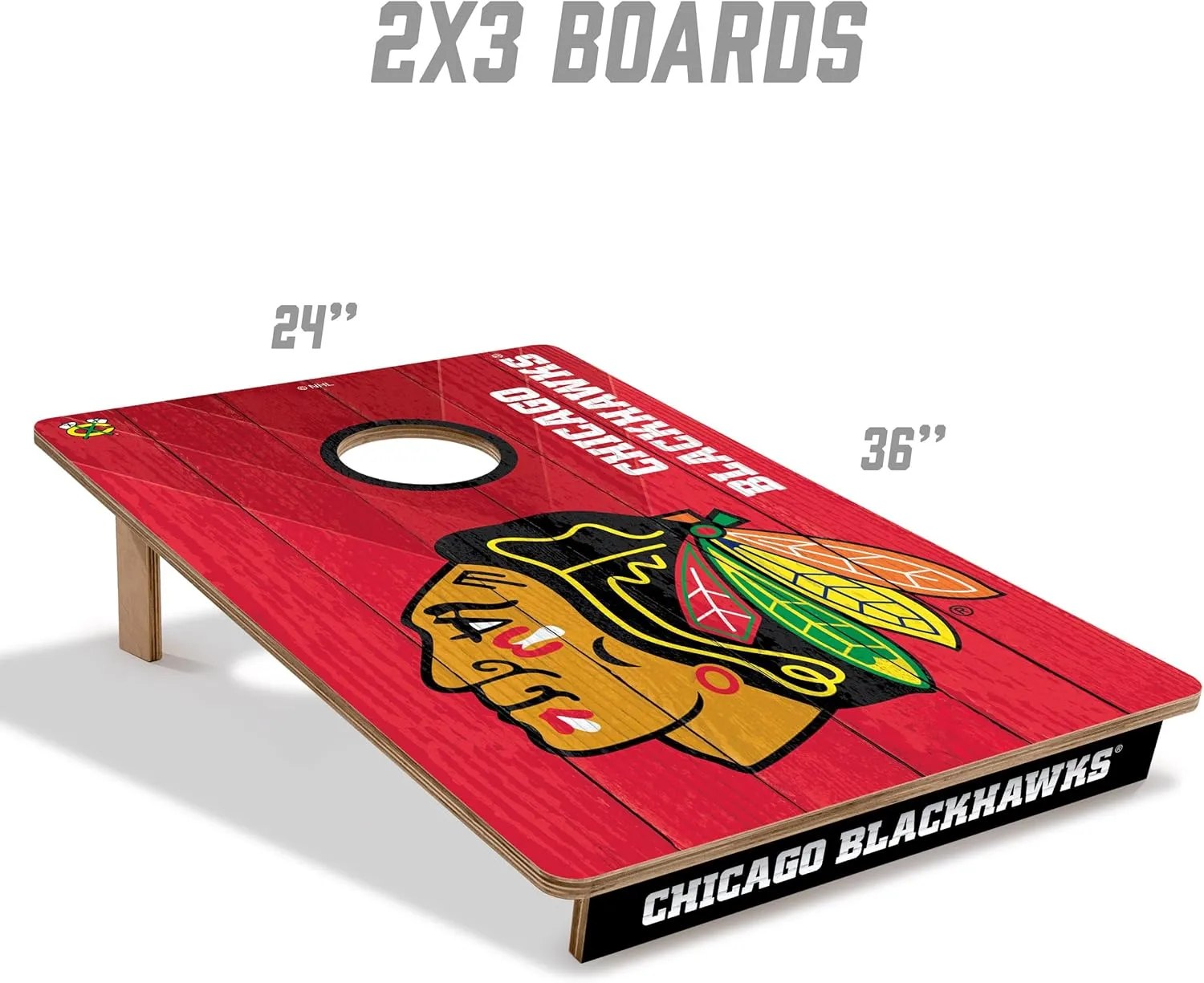 YouTheFan NHL 2’ x 3’ Wood Cornhole Game with Logo Bags