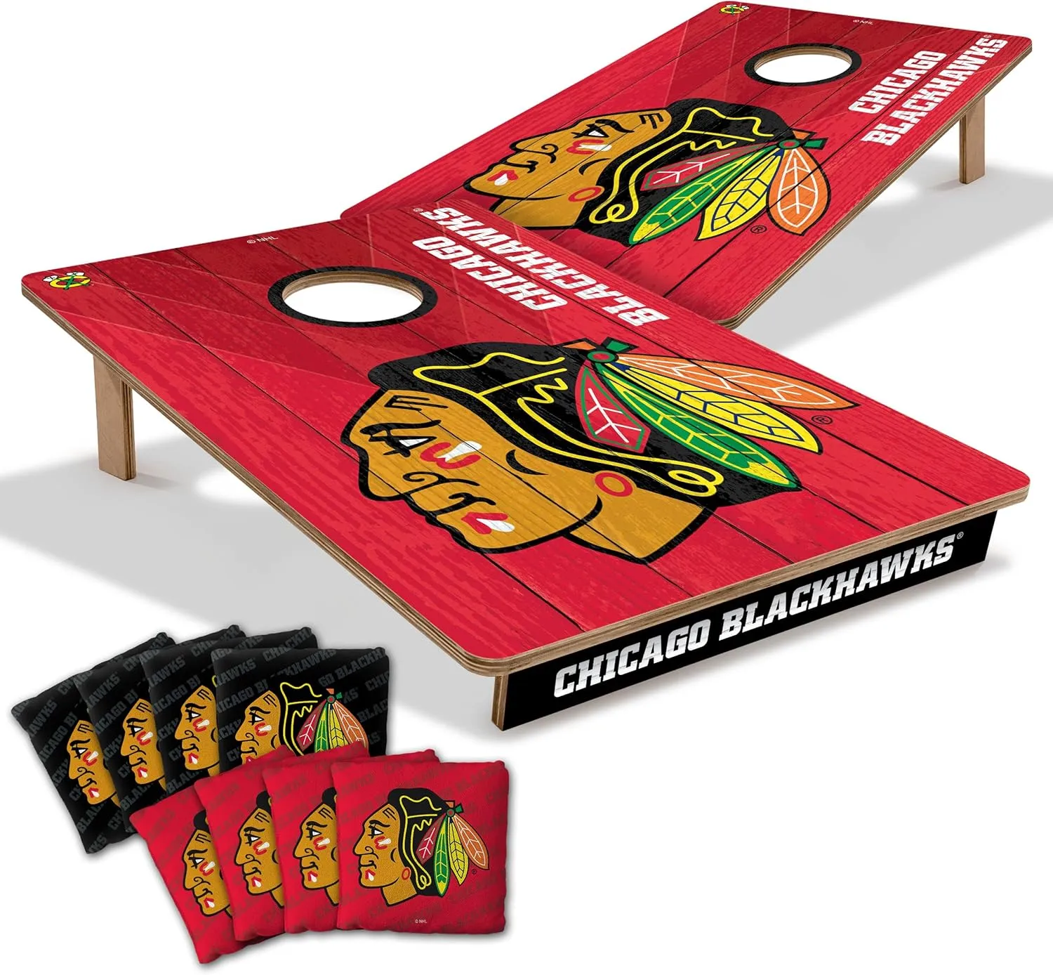 YouTheFan NHL 2’ x 3’ Wood Cornhole Game with Logo Bags