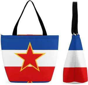 Yugoslavia National Country Flag Women Tote Bag Casual Shoulder Bag Travel Shopping Handbags for Work Travel Fashion Gifts