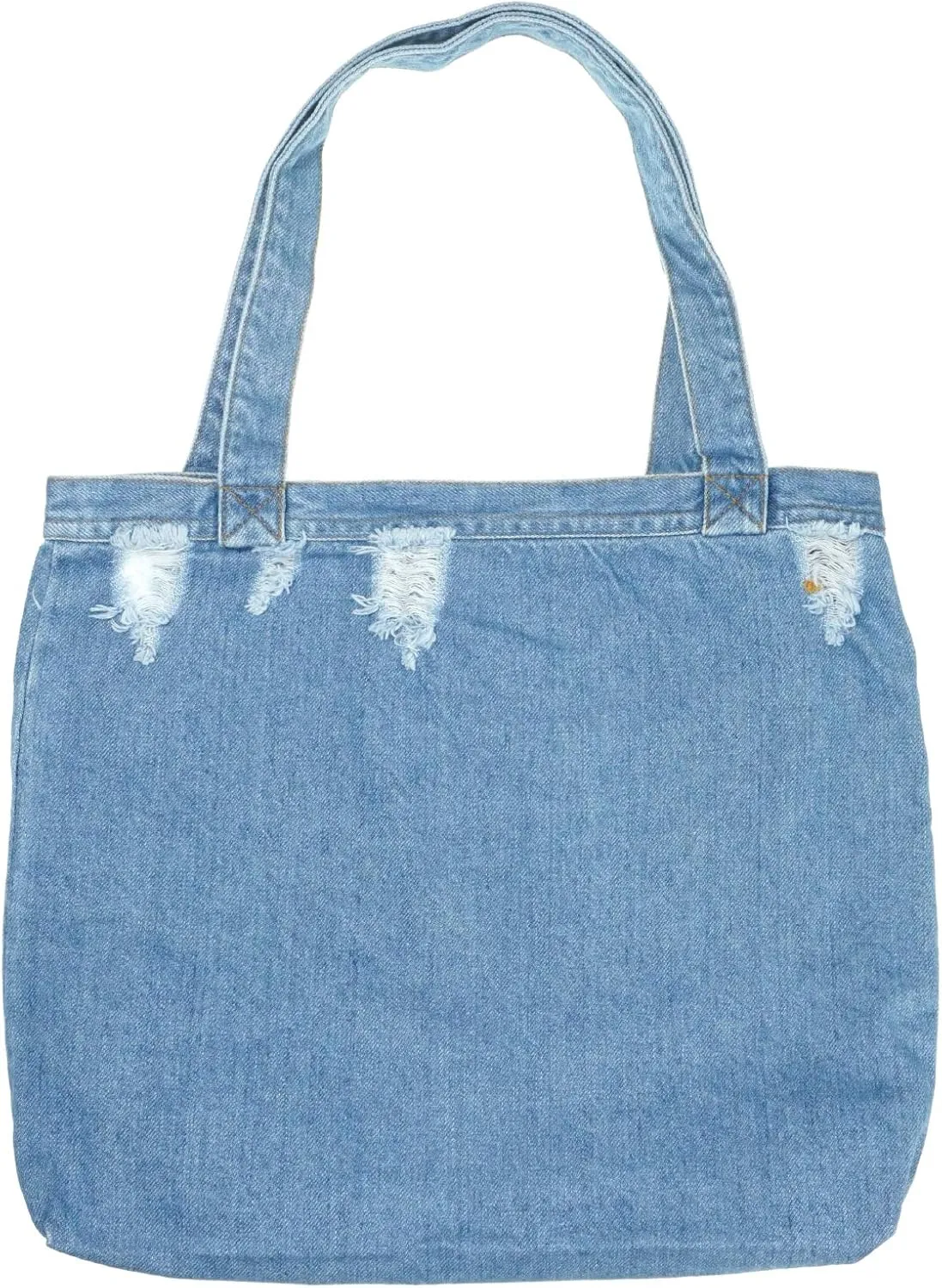YunZh Reusable Grocery Bags Denim Tote Bag Casual Style Lightweight Classic Retro Travel Shopper Shoulder Handbag