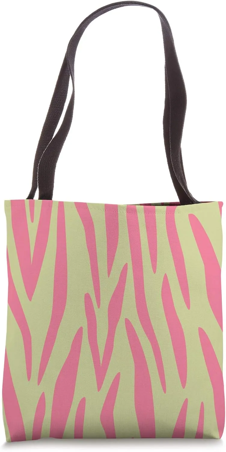 Zebra Print Animal Pastel Green Pistachio & Pink AEW375 Tote Bag