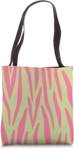 Zebra Print Animal Pastel Green Pistachio & Pink AEW375 Tote Bag