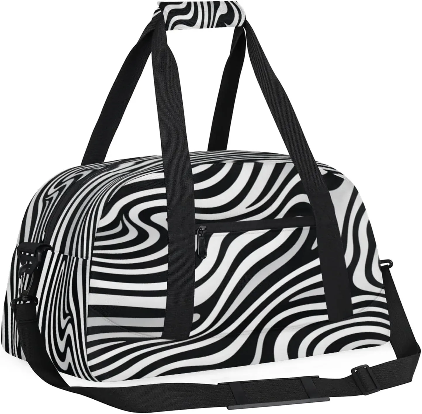 Zebra Printed Gym Bag for Women Men, Sports Travel Duffel Bag Lightweight Workout Bag Carry On Overnight Weekender Bag