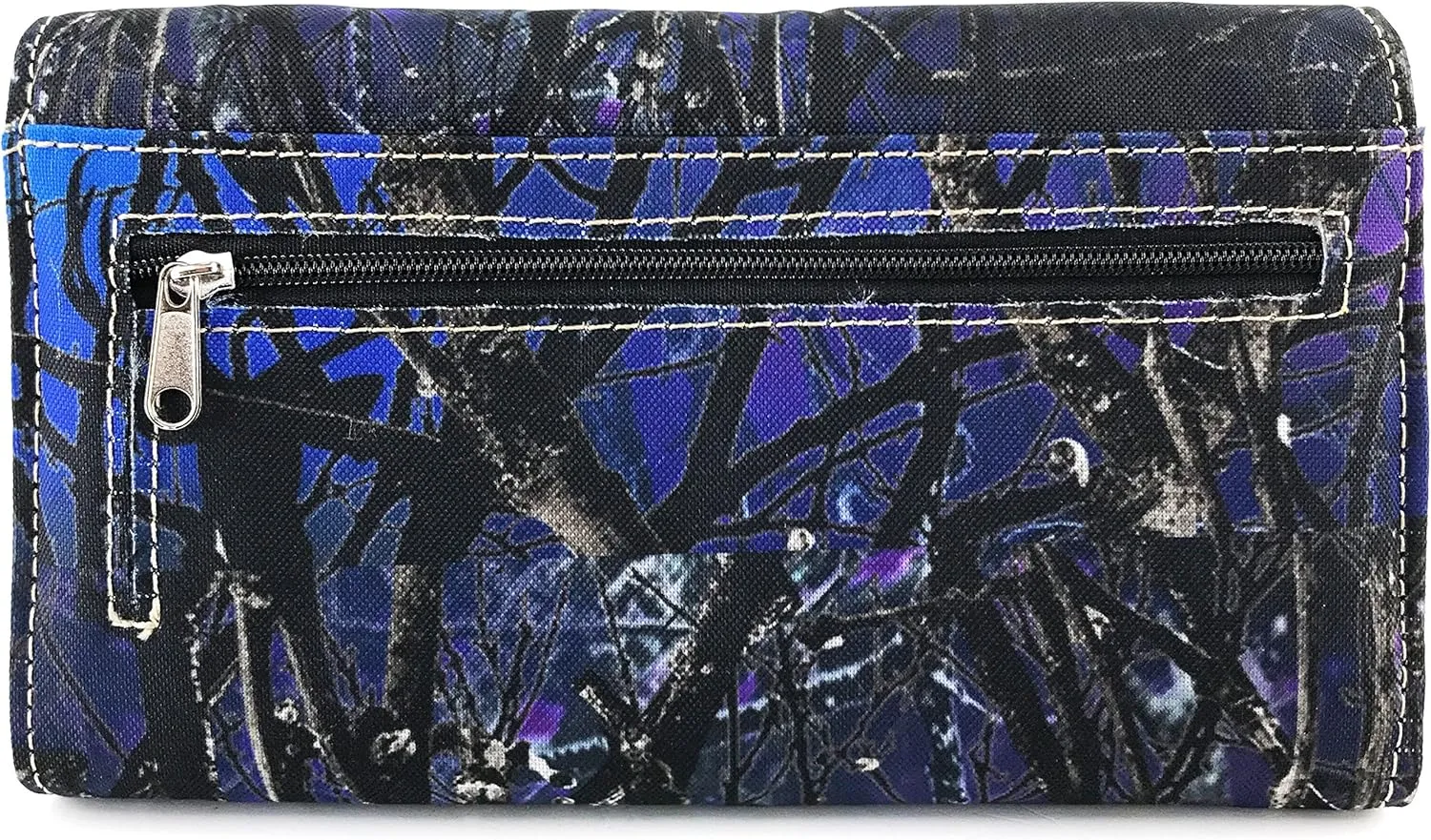 Zelris Camouflage Shine Glow Cross Wings Women Crossbody Trifold Wallet