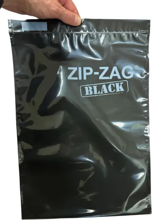 Zip Zag Bag Black (1 LB) 10x One Pound Zipper Bags (16.93" x 11") | Say Goodbye to Stale Herbs And Spices With Food Safe Zipper bags | Resealable, Reusable, Washable, Airtight Bags