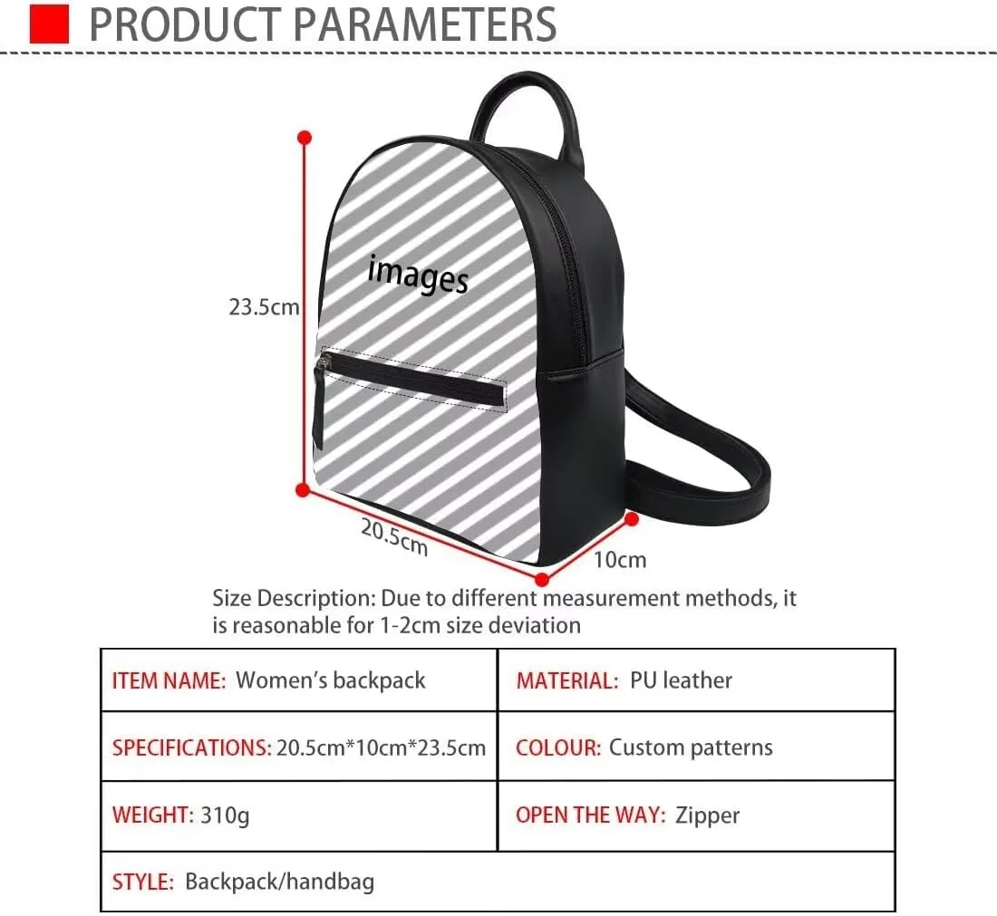 ZOUTAIRONG African Black Girl Mini Backpack Leather Purse and Wallet Set for Women Small Daypacks Purse for Girls Travel Pouch Afro American Magic Princess Makeup Bag