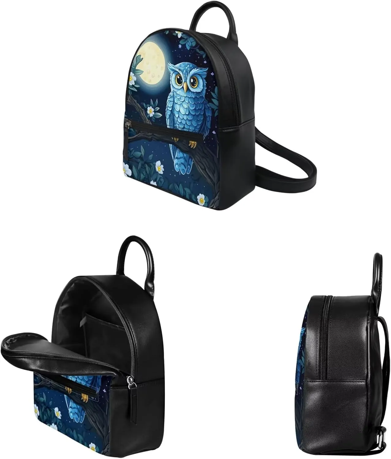 ZOUTAIRONG Blue Eagle Print Mini Backpack Purse for Women Teen Girls Shoulder Bag Wallet Set Portable Case Daypack Small Travel Pouch Shopping Bag