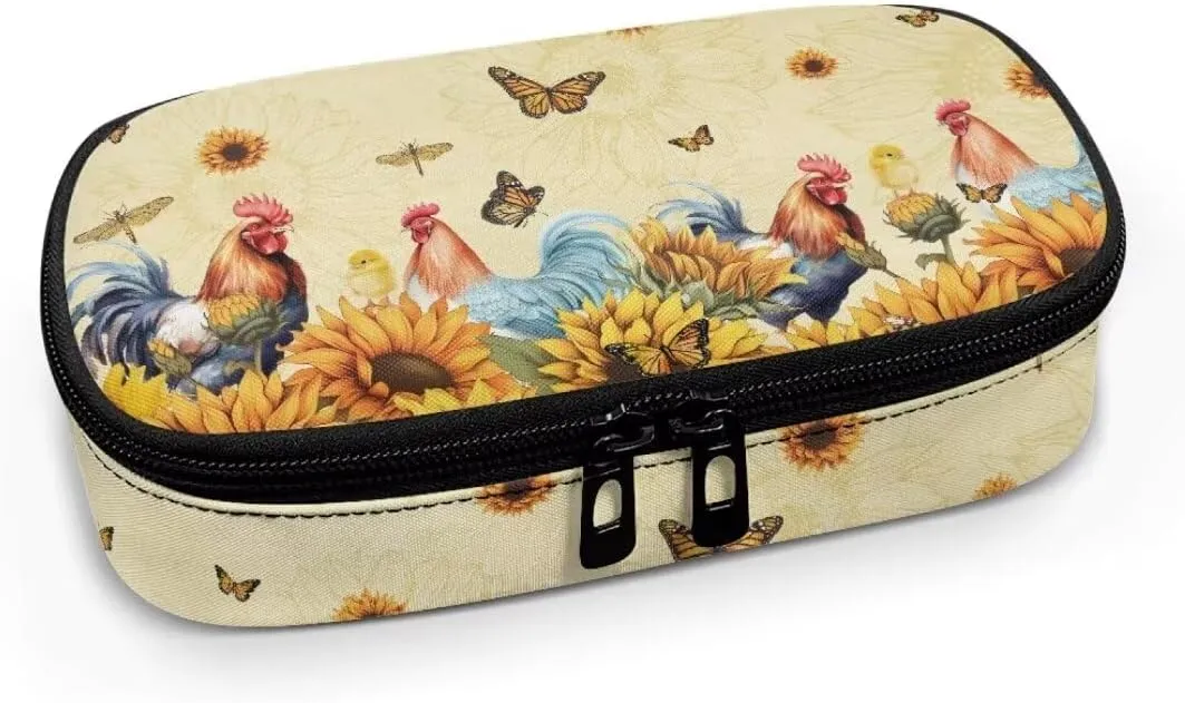 ZOUTAIRONG Butterfly Chicken Insulin Cooler Travel Case for Women Girls Travel Medicine Bag with Handle Zipper Purse Insulin Pouch Small Diabetic Supplies Bag Medication Travel Case for Insulin Pen