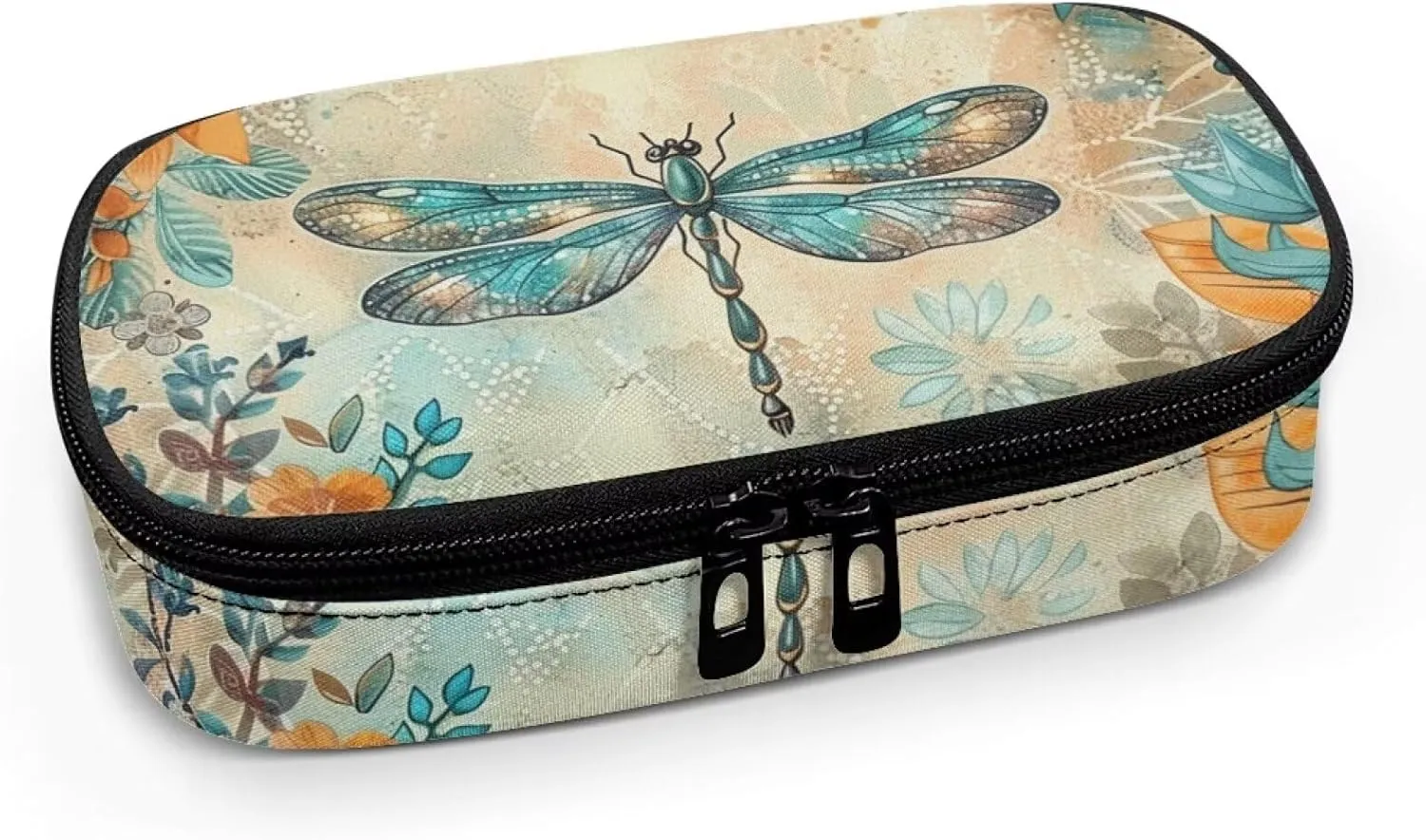 ZOUTAIRONG Dragonfly Flower Horse Insulin Cooler Travel Bag, Tribal Diabetic Travel Case Insulated Organizer Case Travel Storage Portable Medication Cooler Bag for Insulin Pens Blood Glucose Meter