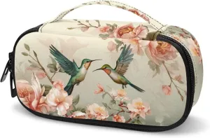ZOUTAIRONG Flower Hummingbird Insulin Cooler Travel Case Colorful Diabetic Kit with Handle Small Diabetic Supplies Bag Medicine Travel Case for Insulin Pen and Blood Glucose Monitor Supplies