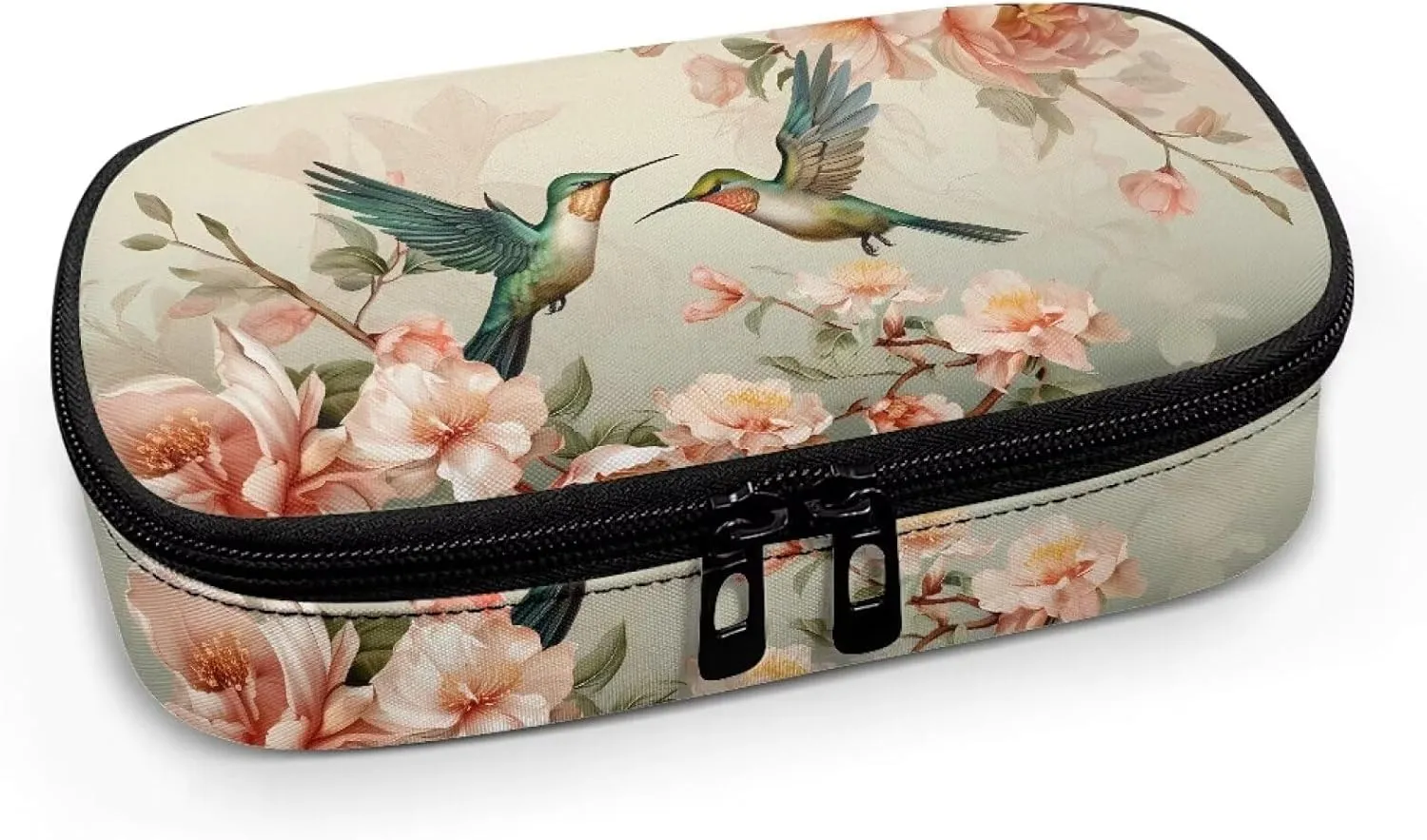 ZOUTAIRONG Flower Hummingbird Insulin Cooler Travel Case Colorful Diabetic Kit with Handle Small Diabetic Supplies Bag Medicine Travel Case for Insulin Pen and Blood Glucose Monitor Supplies